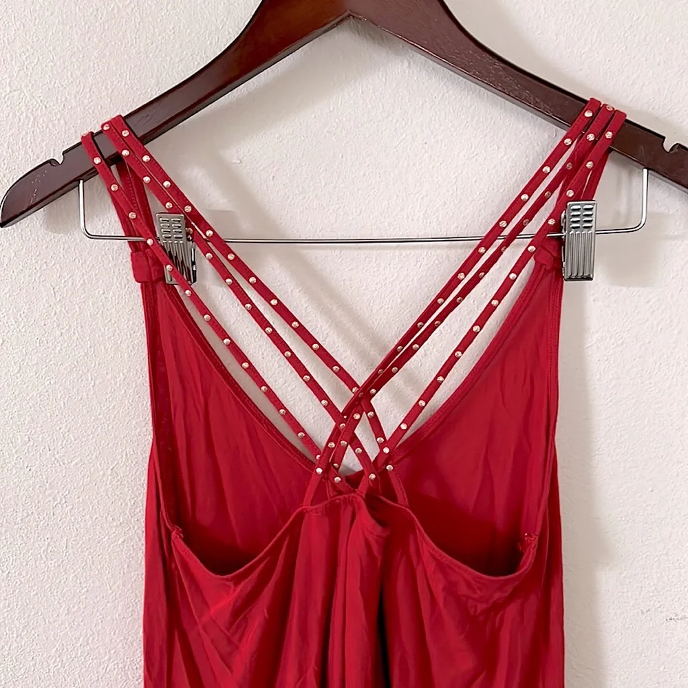 Candies Tank Top Red Gold Party Festival Size Medium - Picture 6 of 13